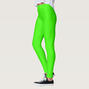 Highlighter Neon Green Solid Colour Leggings