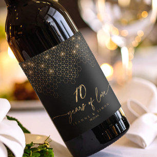 Highlights Gold 10th Anniversary ID1165 Wine Label