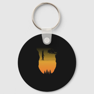 Highline in the mountains keychain