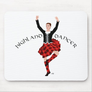Highlland Dancer in Red Plaid Mouse Pad