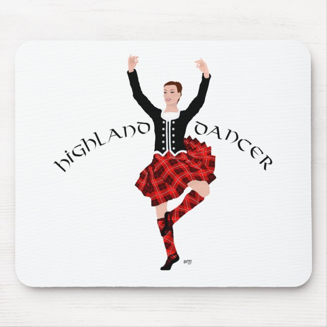 Highlland Dancer in Red Plaid Mouse Pad (Front)