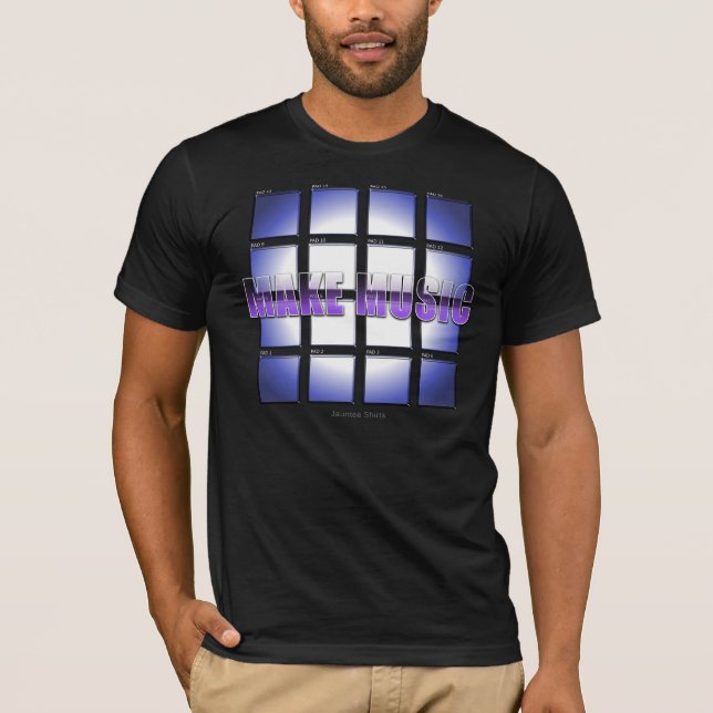 Highly detailed "Make Music" drum pad tee (Front)
