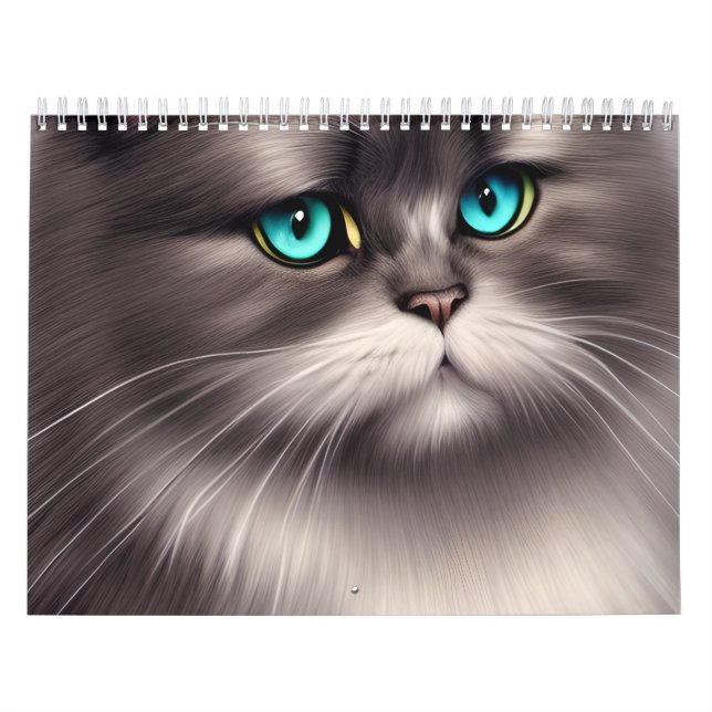 Highly Detailed Persian Cat Digital Triptych Calendar (Cover)