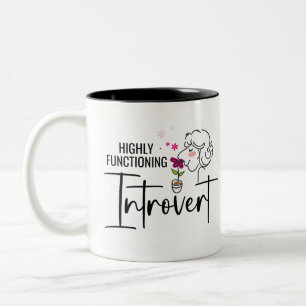 Highly Functioning Introvert Two-Tone Coffee Mug