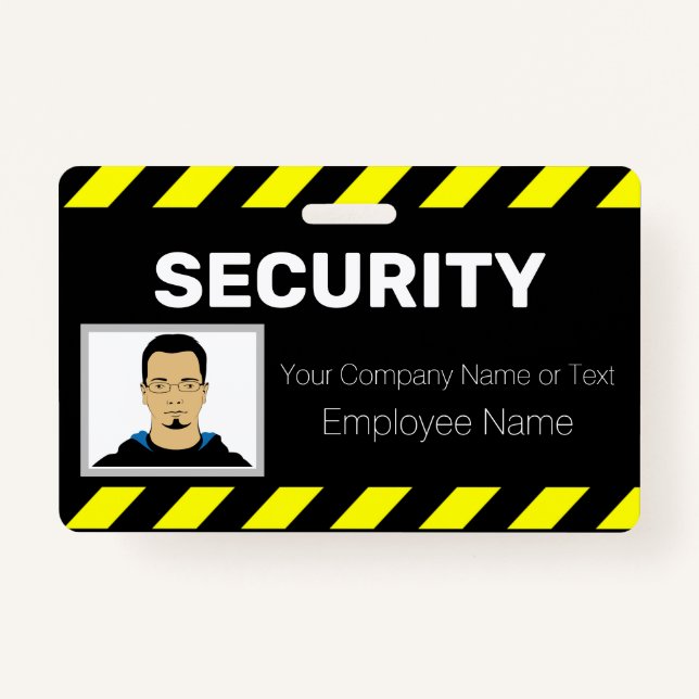 Highly Visible Custom Photo Security Guard ID Badge (Front)