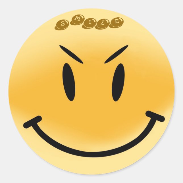 highres_smiley_str, SMILE Classic Round Sticker (Front)