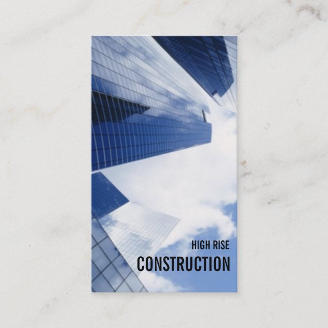 Highrise Buildings Cityscape Blue Sky Business Card (Front)