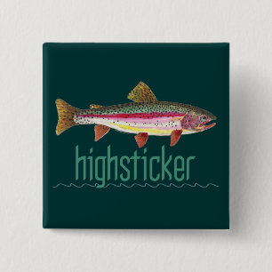 Highsticker Fly Fishing 2 Inch Square Button