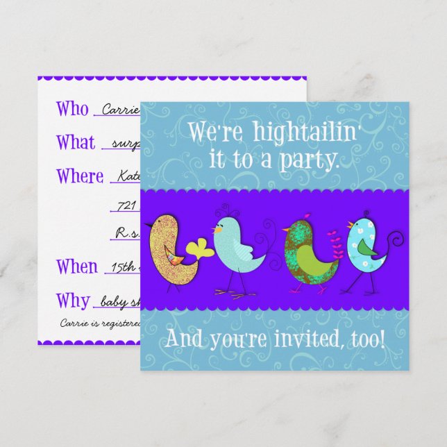 Hightailin' It Invitation Template Version Two (Front/Back)