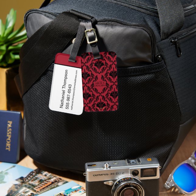 Hightower Vs. Targaryen Helmet Pattern Luggage Tag (Front & Back)