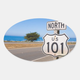 Highway 101 North Oval Sticker