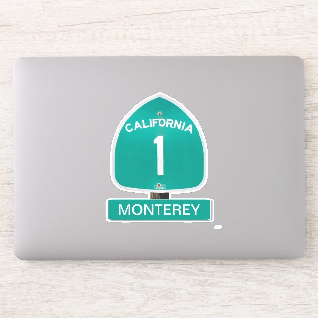 Highway 1 Monterey California Contoured Sticker (Computer)