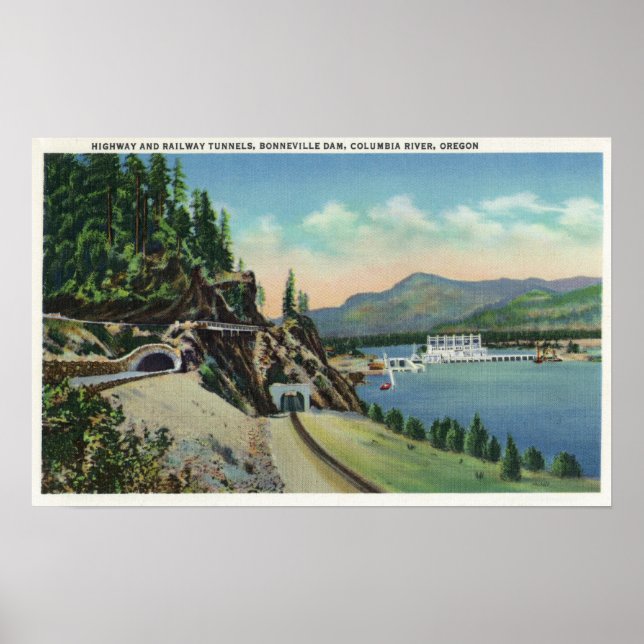 Highway and Railway Tunnels near Bonneville Poster (Front)