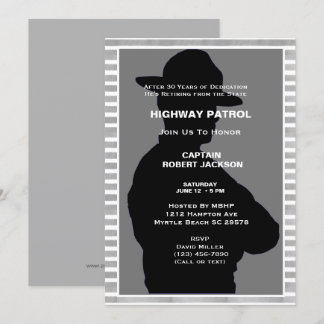 Highway Patrol Silhouette Retirement Party  Invitation