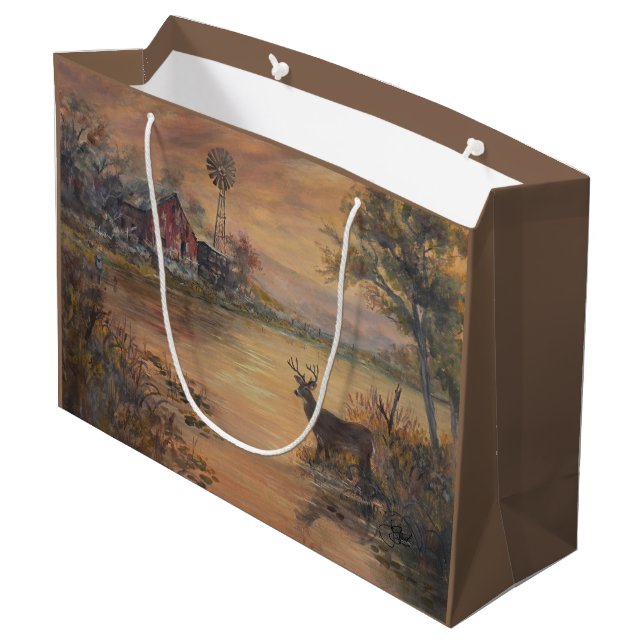 Highway Pond  Large Gift Bag (Back Angled)