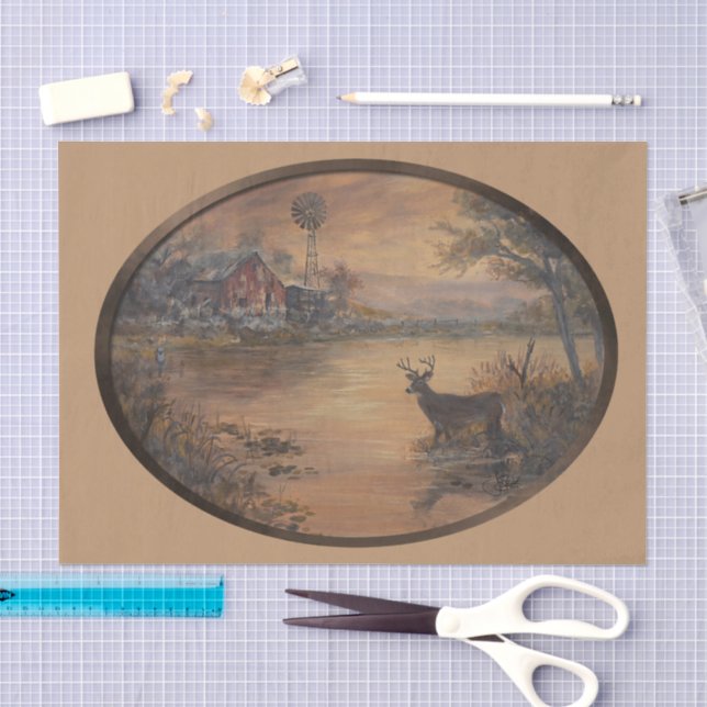 Highway Pond Oval Tissue Paper (Craft)