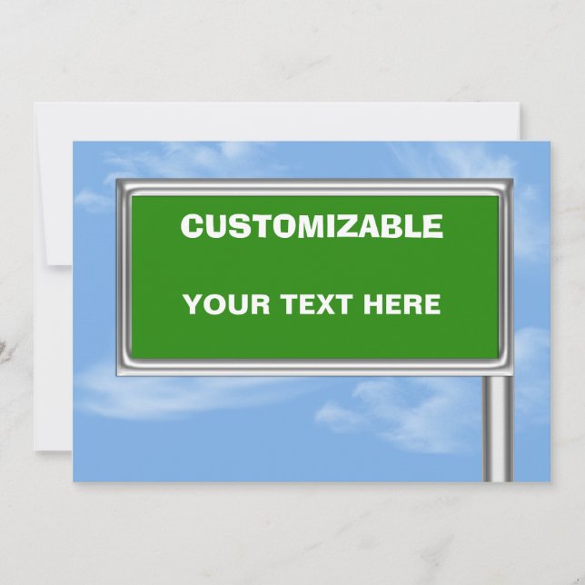 Highway Sign Greeting - Custom Info Template (Front)