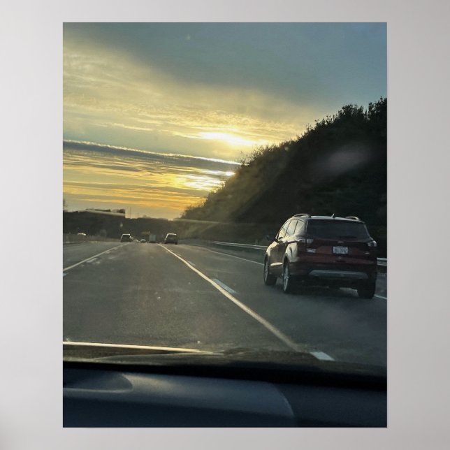 Highway Sunset Poster (Front)