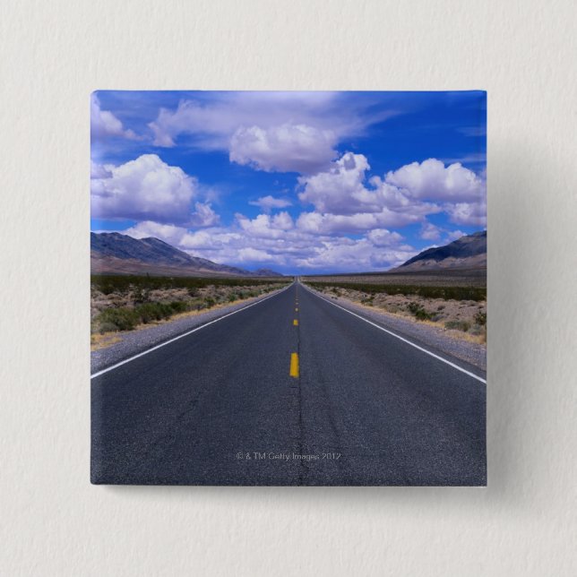 Highway Through Death Valley, California 2 Inch Square Button (Front)