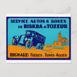 Hignard Frere Tunis retro Label Postcatd Postcard