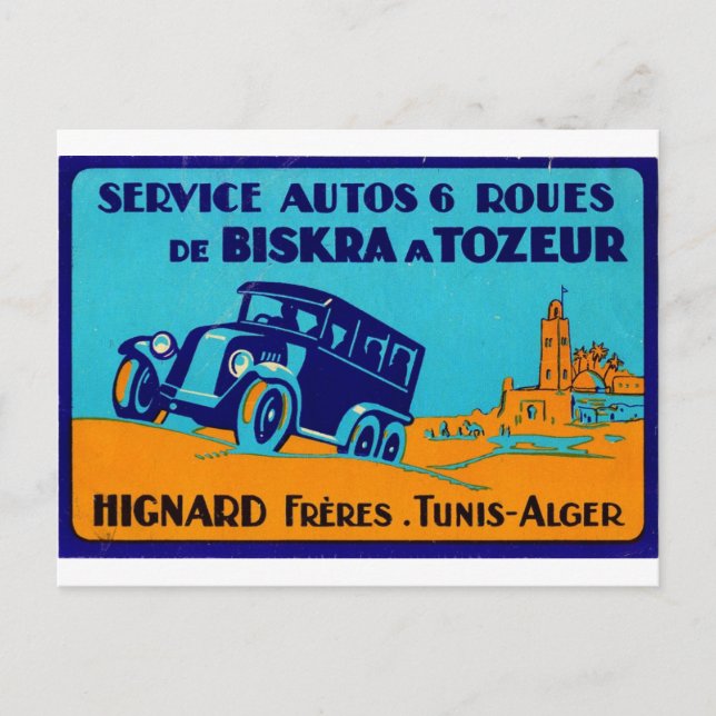 Hignard Frere Tunis retro Label Postcatd Postcard (Front)