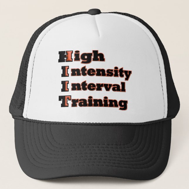HIIT Peak Fitness High Intensity Interval Training Trucker Hat (Front)
