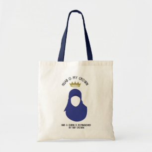 Hijab is my crown - HIJAB - BLU - FACELESS Tote Bag