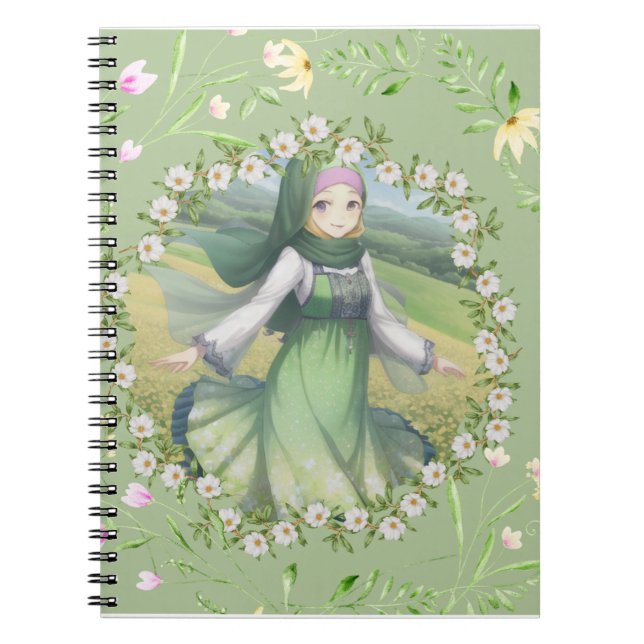 hijabi girl in spring notebook (Front)