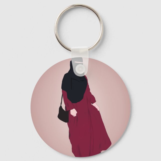 Hijabi - Muslimah - Hijab Hand draw - Niqab Keychain (Front)