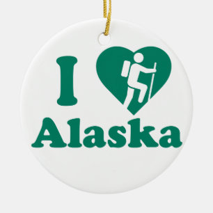Hike Alaska Ceramic Ornament