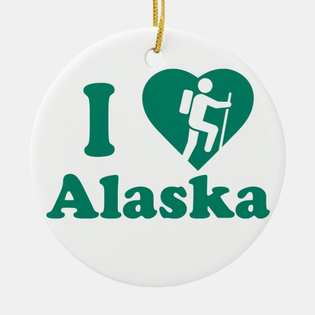 Hike Alaska Ceramic Ornament (Front)