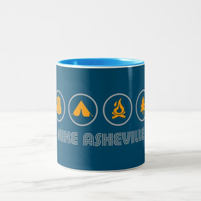 Hike Asheville North Carolina Two-Tone Coffee Mug (Center)