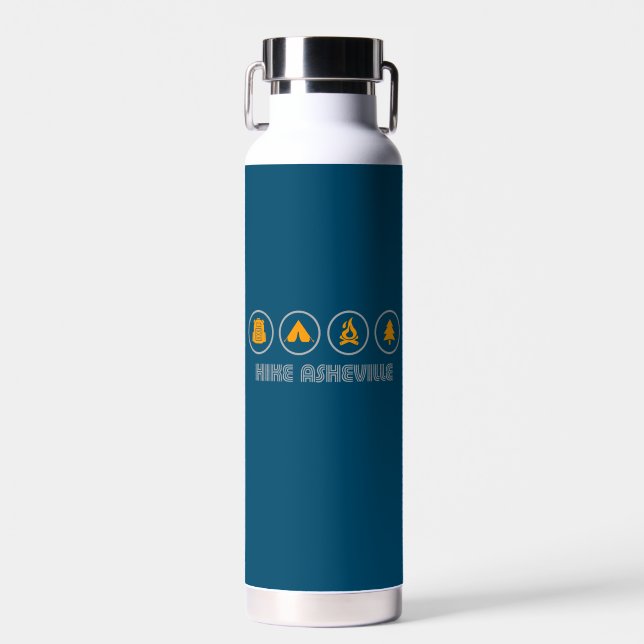 Hike Asheville North Carolina Water Bottle (Front)