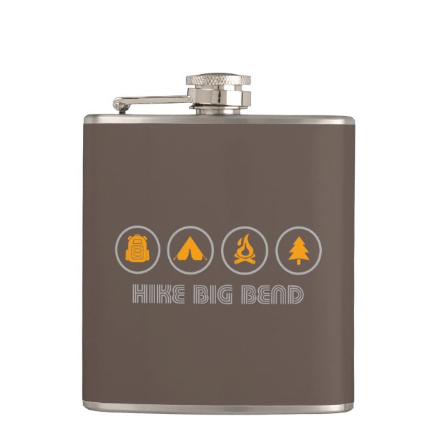 Hike Big Bend Texas Hip Flask (Front)