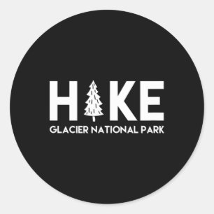Hike Glacier National Park Montana Souvenir  Classic Round Sticker
