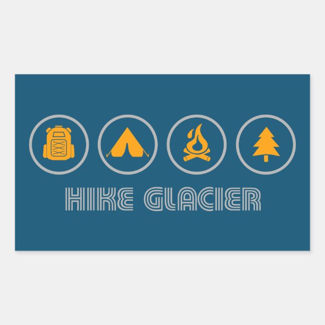 Hike Glacier National Park Montana Sticker (Front)
