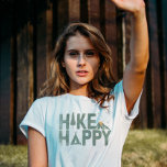 Hike Happy Camper Hiker Hiking Family Personalized T-Shirt<br><div class="desc">Elevate your outdoor style with our 'Hike Happy' matching hiker shirts! Designed for the adventurous soul, these tees capture the essence of hiking, camping, and mountaineering. Embrace the peaks, conquer the mountains, and express your love for the great outdoors. The perfect gift for the hiking lover, camper, or mountain climber...</div>