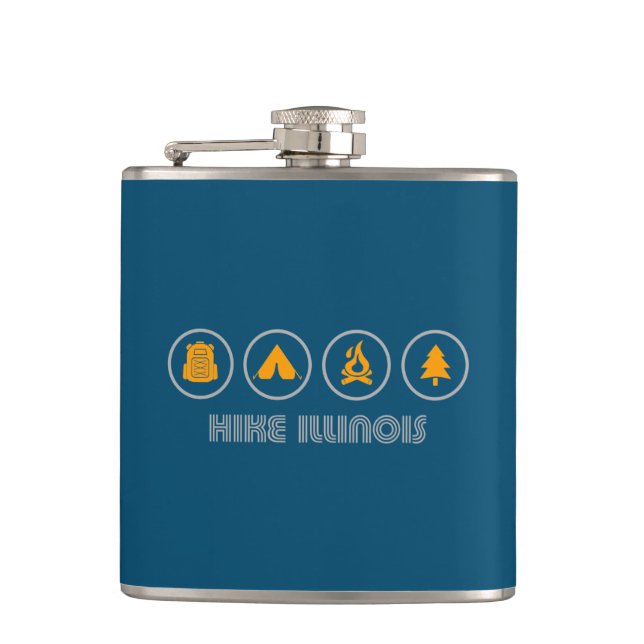Hike Illinois Hip Flask (Front)