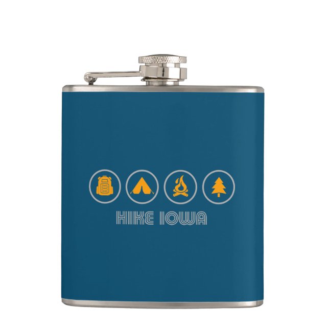 Hike Iowa Hip Flask (Front)