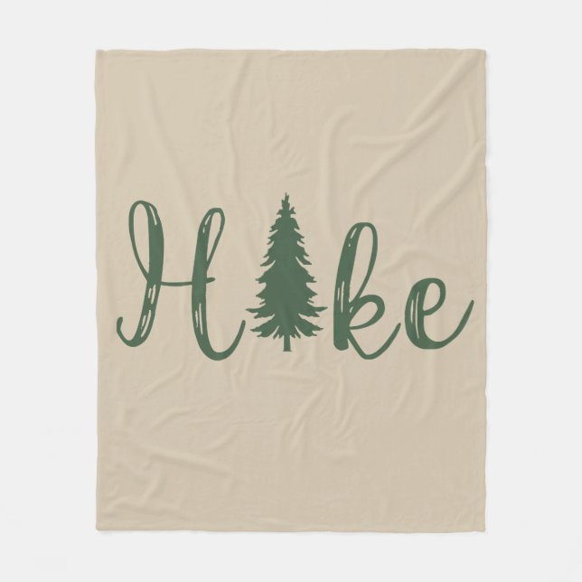 Hike logo pine tree hiking lover fleece blanket (Front)