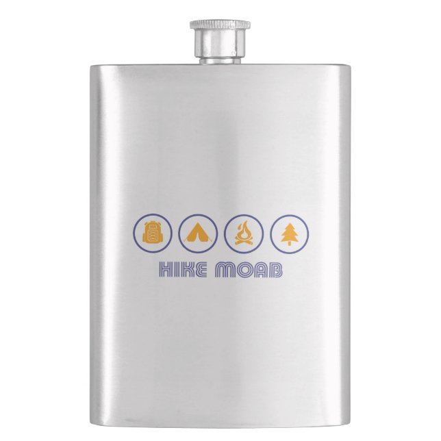 Hike Moab Utah Hip Flask (Front)