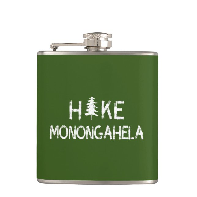 Hike Monongahela West Virginia Tree Hip Flask (Front)