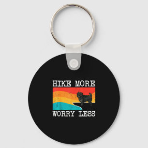 Hike more worry less affenpinscher graphic hiking  keychain