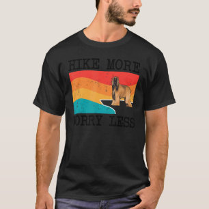 Hike More Worry Less Afghan Hound Graphic Hiking T-Shirt