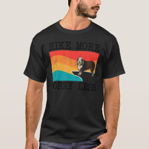 Hike More Worry Less Bearded Collie Graphic Hiking T-Shirt