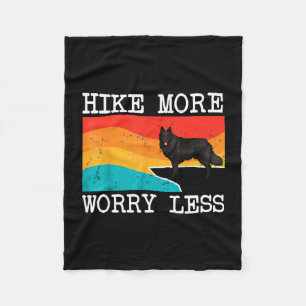 Hike more worry less belgian sheepdog graphic fleece blanket