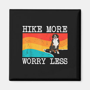 Hike more worry less bernese mountain dog graphic magnet