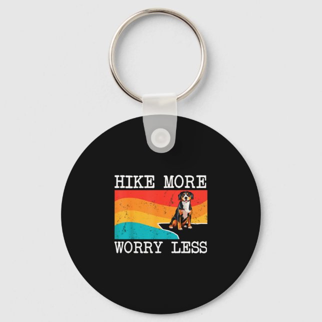 Hike more worry less entlebucher mountain dog keychain (Front)