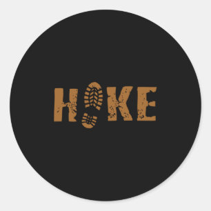 Hike More Worry Less Funny Outdoor Mountain Humour Classic Round Sticker