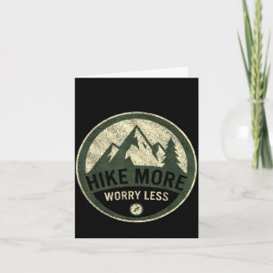 Hike more worry less hiking mountains vintage card